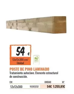 Oferta de Poste De Pino Laminado por 54€ en Obramat
