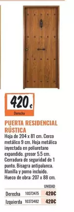 Oferta de Puerta Rústica por 420€ en Obramat