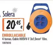 Oferta de Solera - 4 tomas Cable H05VV-F 3X1,5mm2 10m por 20,45€ en Obramat