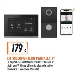 Oferta de Kit Videoportero Pantalla 7" por 179€ en Obramat