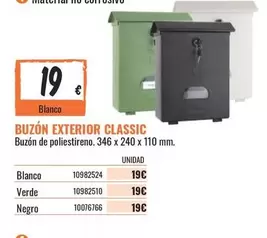 Oferta de Blanco - Buzon Exterior Classic por 19€ en Obramat