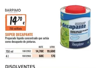 Oferta de Barpimo - Preparado Líquido Concentrado Que Actua Como Decapante De Pinturas por 14,7€ en Obramat