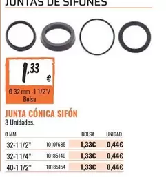 Oferta de Junta Conica Sifón por 1,33€ en Obramat