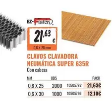 Oferta de Clavos Clavadora Neumatica Super 635R por 21,63€ en Obramat