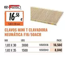Oferta de Clavos Mini T Clavadora Neumatica F16 por 16,56€ en Obramat