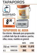 Oferta de Barpimo - Tapaporos Al Agua por 8,9€ en Obramat