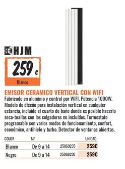 Oferta de HJM - Ceramico Vertical Con Wifi por 259€ en Obramat