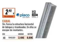 Oferta de Placo - Canal por 2,4€ en Obramat