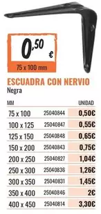 Oferta de Escuadra Con Nervio por 0,5€ en Obramat