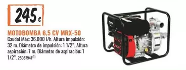 Oferta de Motobomba 6.5 CW Mrx-50 por 245€ en Obramat
