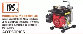 Oferta de Motobomba 2.3 Cv Mrc-40 por 195€ en Obramat