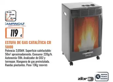 Oferta de Campingaz - Estufa De Gas Catalitica Cr 5000 por 119€ en Obramat