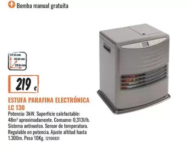 Oferta de Sistema - Estufa Parafina Electronica por 219€ en Obramat
