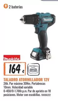 Oferta de Makita - Taladro Atornillador 12v por 164€ en Obramat