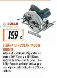 Oferta de Bosch - Sierra Circular 1400w 190mm por 159€ en Obramat