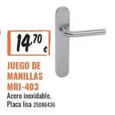 Oferta de Juego De Manillas Mri-403 por 14,7€ en Obramat