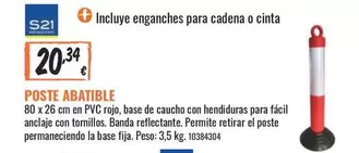 Oferta de PVC - Poste Abatible por 20,34€ en Obramat