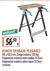 Oferta de Wolfcraft - Banco Trabajo Plegable por 56,5€ en Obramat