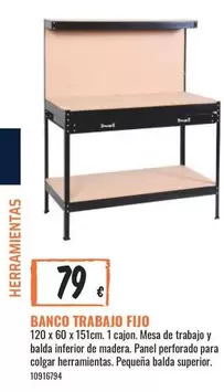 Oferta de Banco Trabajo Fio por 79€ en Obramat