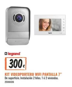 Oferta de Legrand - Kit Videoportero Wifi Pantalla 7" por 300€ en Obramat