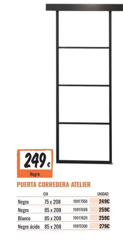 Oferta de Blanco - Puerta Corredera Atelier por 249€ en Obramat