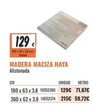 Oferta de Madera Maciza Haya por 129€ en Obramat