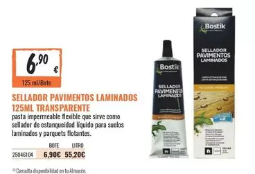 Oferta de Bostik - Sellador Pavimentos Laminados 125Ml Transparente por 6,9€ en Obramat
