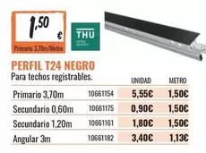Oferta de 3m - Perfil T24 Negro por 1,5€ en Obramat