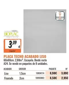 Oferta de Placa Techo Acabado por 3,09€ en Obramat