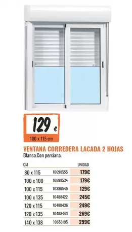Oferta de Corredera Lacada 2 Hojas por 129€ en Obramat