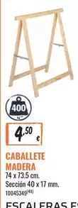 Oferta de Caballete Madera por 4,5€ en Obramat