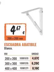 Oferta de Escuadra Abatible Blanco por 4,67€ en Obramat