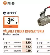 Oferta de Valvula Esfera Roscar Turia por 3,6€ en Obramat