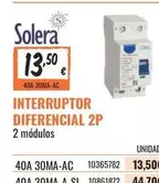 Oferta de Solera - Interruptor Diferencial 2p por 13,5€ en Obramat