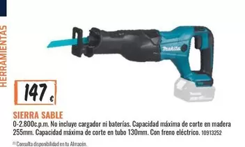 Oferta de Makita - Sierra Sable por 147€ en Obramat