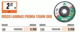 Oferta de Disco Laminas Piedra por 2,15€ en Obramat