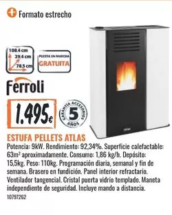Oferta de Ferroli - Estufa Pellets Atlas por 1495€ en Obramat