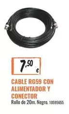 Oferta de Cable Rg59 Con Alimentador Y Conector por 7,5€ en Obramat