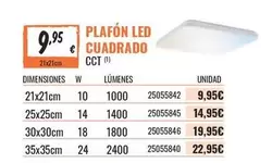 Oferta de Plafon Led E Cuadrado Cct por 9,95€ en Obramat