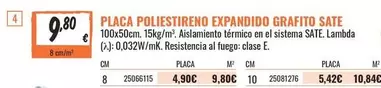 Oferta de Sistema - Placa Poliestireno Expandido Grafito Sate por 9,8€ en Obramat