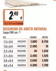 Oferta de Bizcocho De Abeto Natural por 2,4€ en Obramat