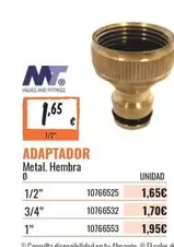 Oferta de Adaptador Metal. Hembra por 1,65€ en Obramat