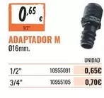 Oferta de Adaptador M por 0,65€ en Obramat