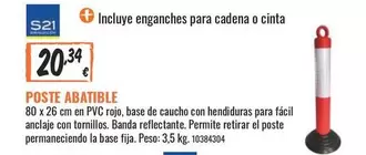 Oferta de PVC - Poste Abatible por 20,34€ en Obramat