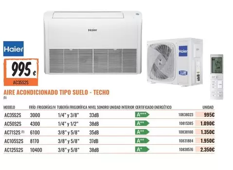 Oferta de Haier - Aire Acondicionado Tipo Suelo por 995€ en Obramat