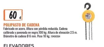Oferta de Polipasto De Cadena por 60€ en Obramat