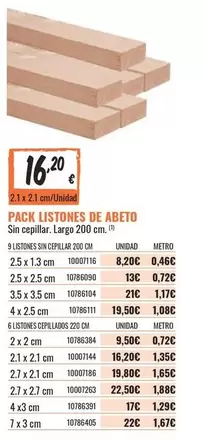 Oferta de Pack Listones De Abeto por 16,2€ en Obramat