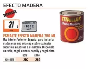 Oferta de Esmalte Efecto Madera 750 Ml por 21€ en Obramat