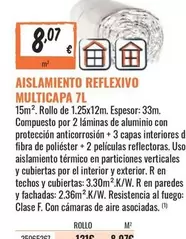 Oferta de Paredes - Aislamiento Reflexivo Multicapa 7l por 8,07€ en Obramat