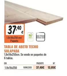 Oferta de Tabla De Abeto Techo por 37,4€ en Obramat
